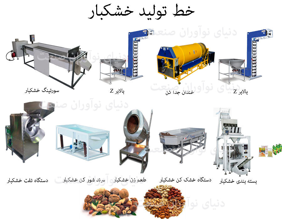 خط تولید خشکبار 10 خط تولید و بسته بندی خشکبار و آجیل